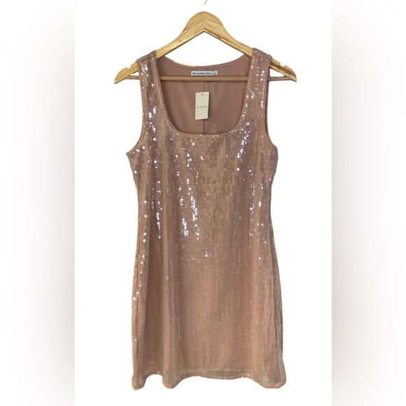 Abercrombie & Fitch Sequin Square Neck Mini Dress Size Small. - Picture 1 of 14